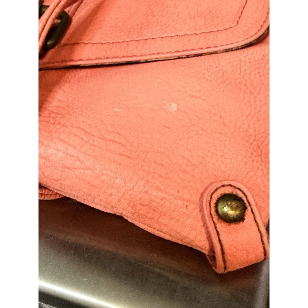 American Eagle Coral Pink Floral Inside Shoulder Bag Purse Crossbody 10x7